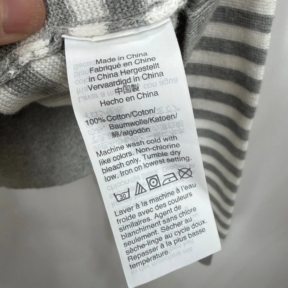 J.Crew Men’s Cotton Crewneck Sweater in striped garter stitch size XL. NWT.
